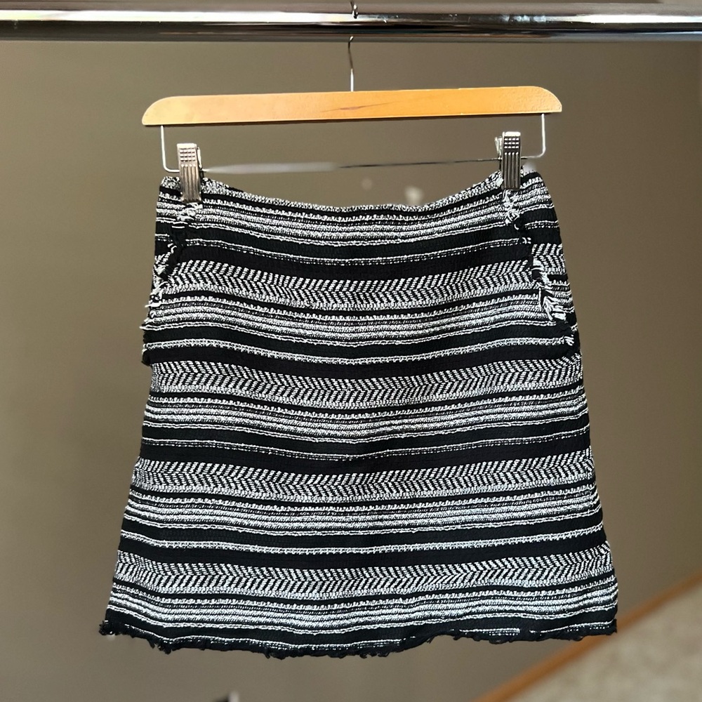 LOFT Black and White Striped Skirt